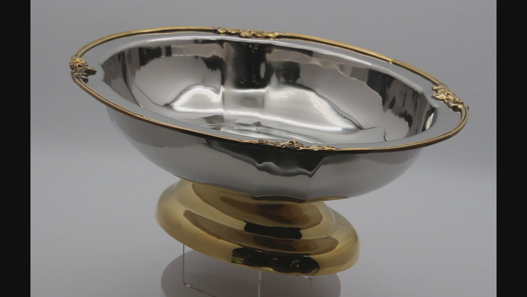 Oval Server | Two Tone | Stainless Steel &amp; Brass