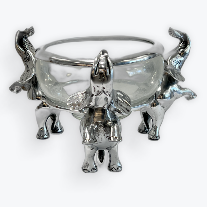 Decorative Server with Glass Bowl/ Elephant Collection/ 440426 - Image 3