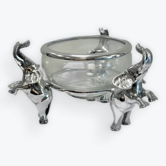 Decorative Server with Glass Bowl/ Elephant Collection/ 440426 - Image 5